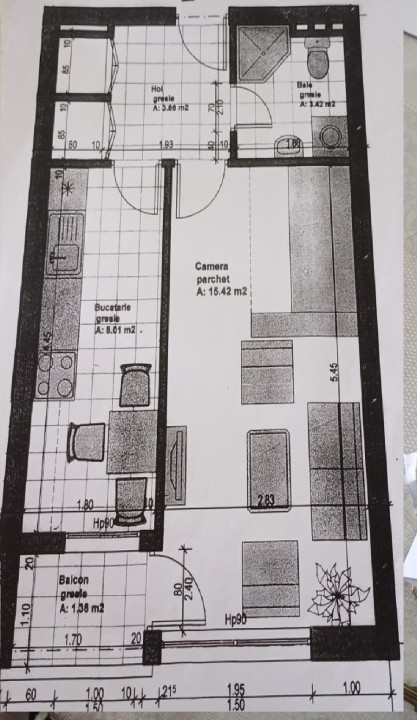 Apartament cu 1 camera, zona Lazaret-Compa,  mobilată și utilată la cheie !!